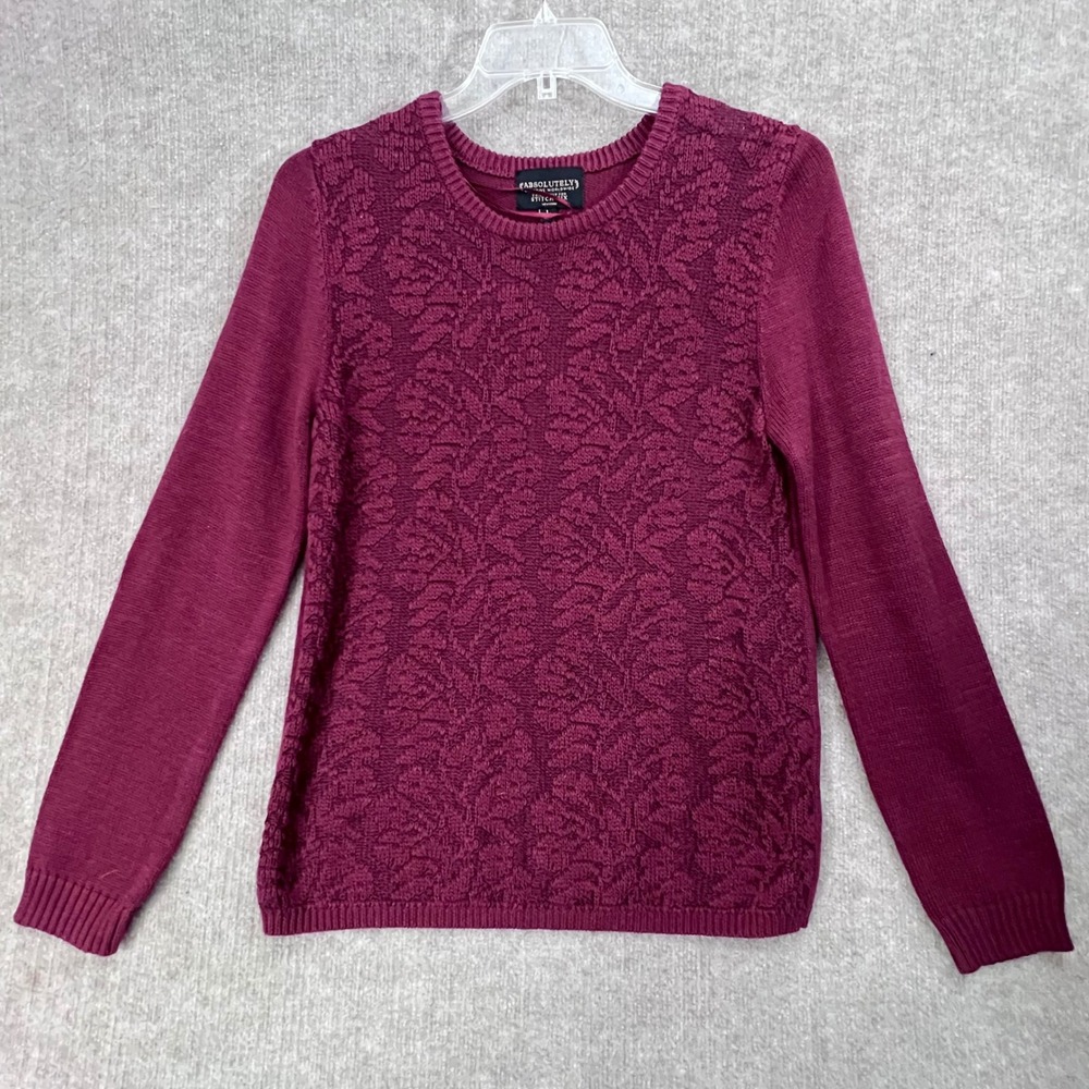 Absolutely Creative Worldwide Stitch Fix Burgundy Knit Sweater -‎ L